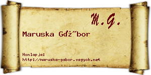 Maruska Gábor névjegykártya